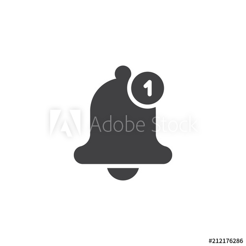 500x500 Notification Bell Vector Icon Filled Flat Sign For Mobile Concept