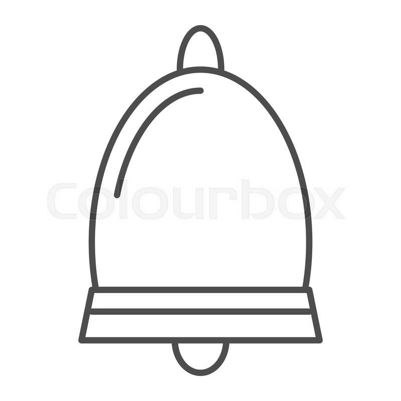 800x800 Notification Thin Line Icon Bell Stock Vector Colourbox