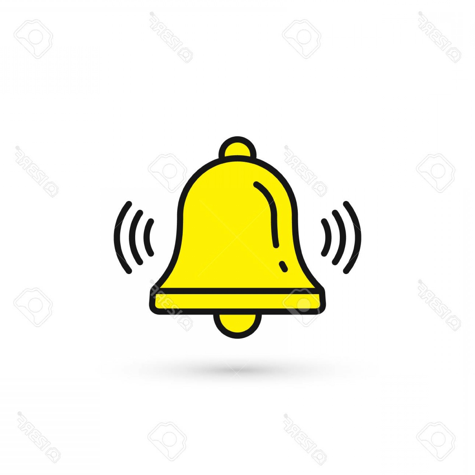 1560x1560 Photostock Vector Bell Icon Vector Alarm Handbell Yellow Isolated