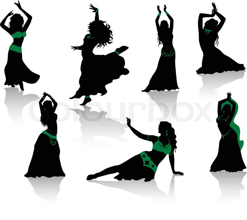 800x713 Belly Dance Silhouettes Of Beauty Stock Vector Colourbox