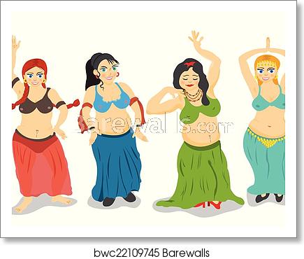 435x370 Belly Dancers Vector, Art Print Barewalls Posters Prints