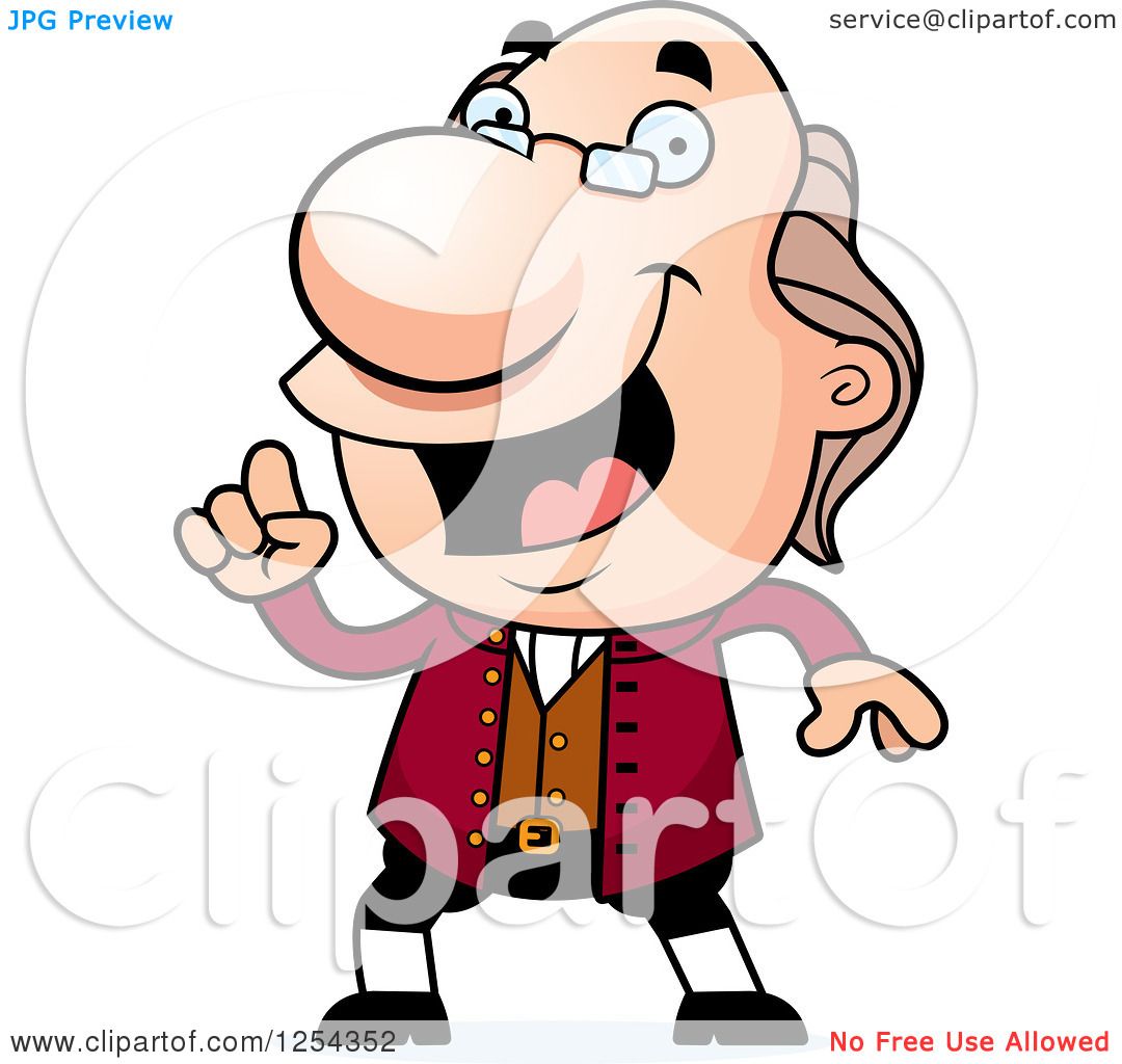 1080x1024 Clipart Of Benjamin Franklin With An Idea