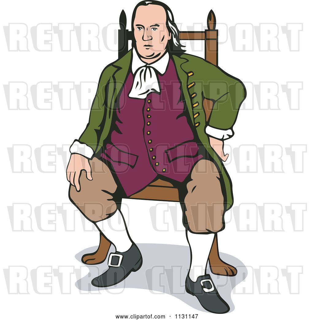 1024x1044 Vector Clip Art Of Retro Cartoon Benjamin Franklin Sitting