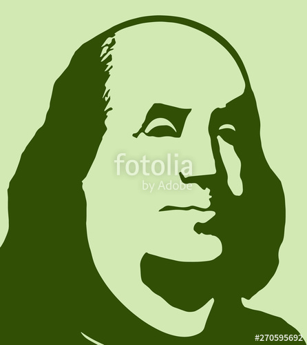 446x500 Vector Portrait Of Benjamin Franklin Stock Photo And Royalty