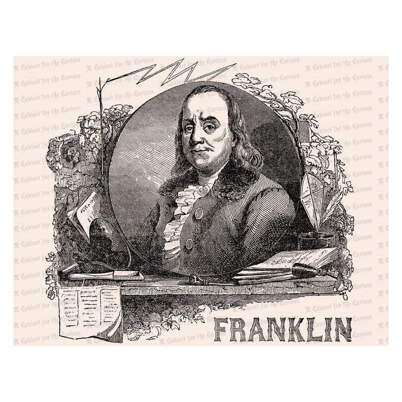 794x794 Vintage Benjamin Franklin Victorian Portrait Antique Ben Etsy
