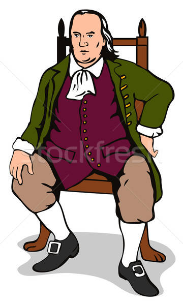 360x600 Ben Franklin Sitting Retro Vector Illustration Aloysius