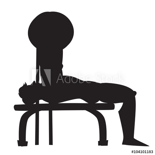 Silhouette Vector Illustration Cartoon Style Athlete Bench Press 500x500 Silhouette Vector Illustration Cartoon Style Athlete Bench Press
