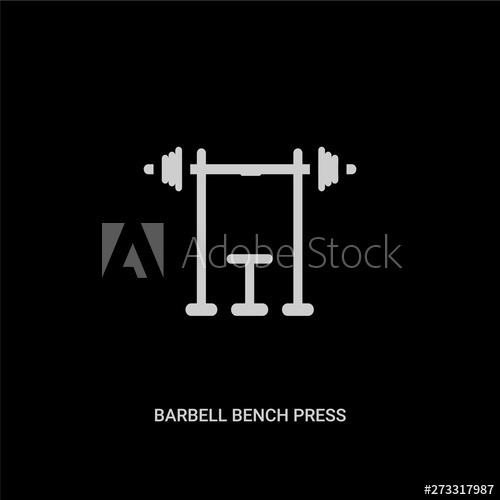 White Barbell Bench Press Vector Icon On Black Background Modern 500x500 White Barbell Bench Press Vector Icon On Black Background Modern
