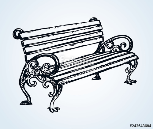 500x421 Park Bench Vector Drawing Stock Image And Royalty Free Vector