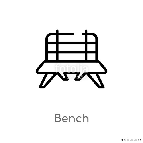 500x500 Outline Bench Vector Icon Isolated Black Simple Line Element