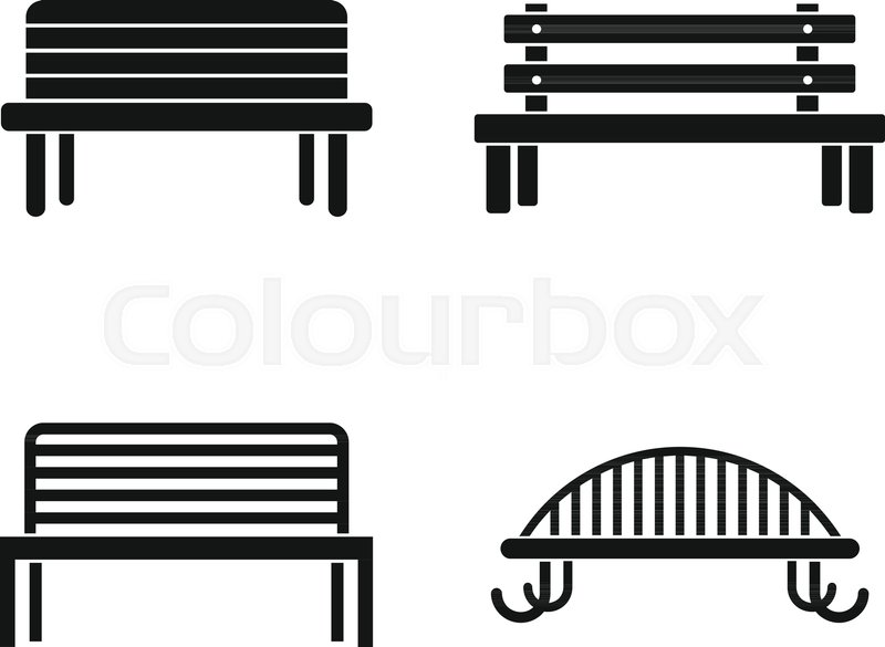 800x585 Bench Icon Set Simple Set Of Bench Stock Vector Colourbox