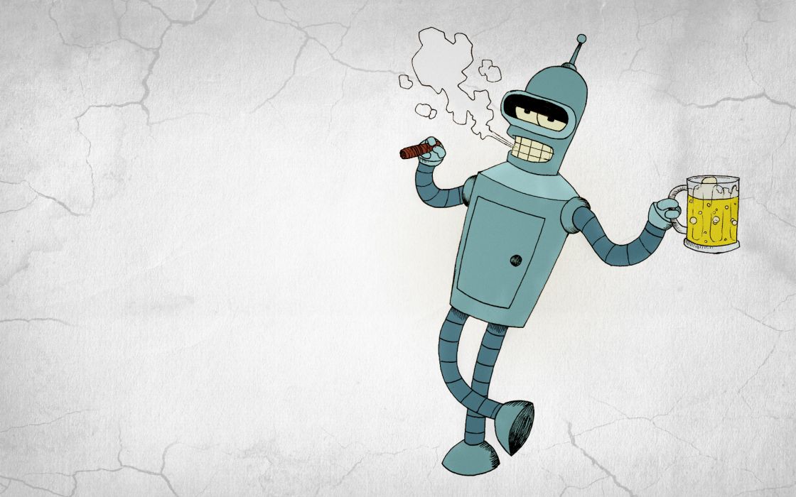 1120x700 Futurama Bender Beer Vector Graphics Cartoons Wallpaper