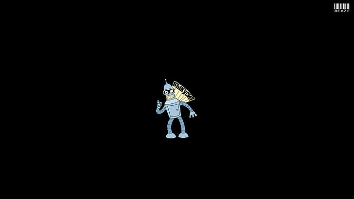 728x410 Hd Wallpaper Robot Illustration, Bender, Futurama, Beaze, Suck It