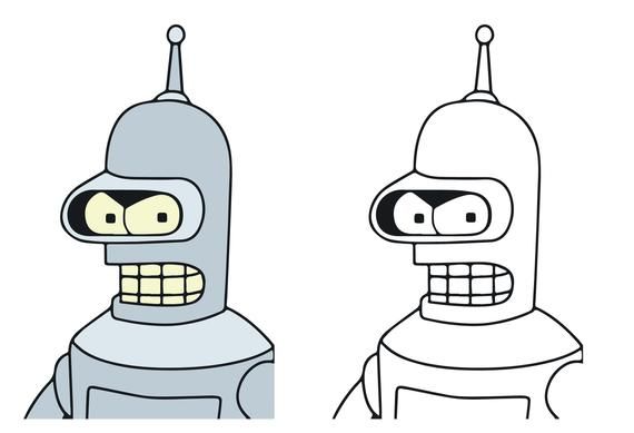 570x389 Bender Futurama Vector Artwork Cricut