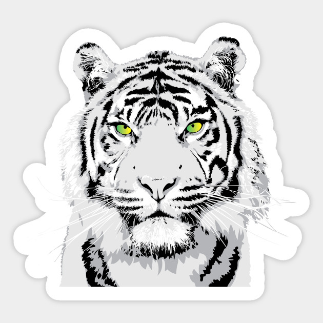 630x630 Dramatic White Tiger Vector Art Design