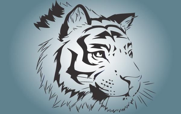 600x380 Bengal Tiger Face Vector
