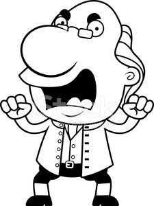 225x300 Angry Cartoon Ben Franklin Stock Vectors