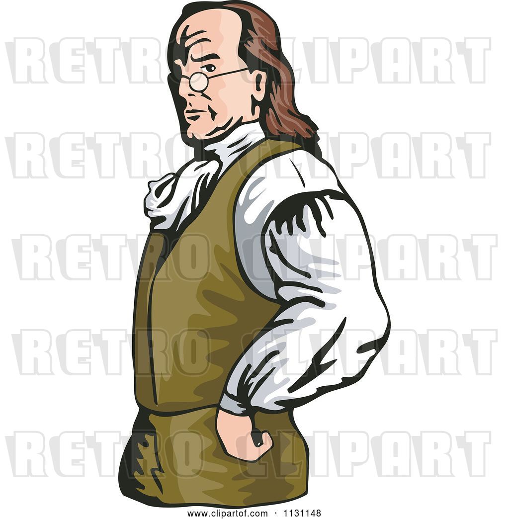 1024x1044 Vector Clip Art Of Retro Cartoon Benjamin Franklin With His Hands