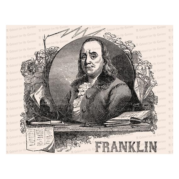 570x570 Vintage Benjamin Franklin Victorian Portrait Antique Ben Etsy
