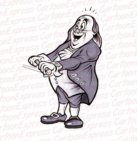 455x467 Cartoon Vector Illustration Ben Franklin