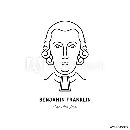 Benjamin Frankln Usa Politician Line Art Icon, Vector Flat 500x500 Benjamin Frankln Usa Politician Line Art Icon, Vector Flat