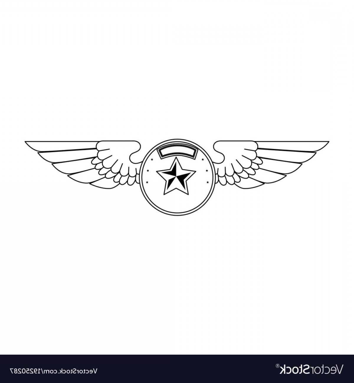 1200x1296 Wings Emblem With Star Vector Soidergi