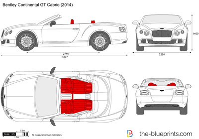 400x279 Bentley Continental Gt Cabrio Vector Drawing