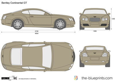 400x283 Bentley Continental Gt Vector Drawing