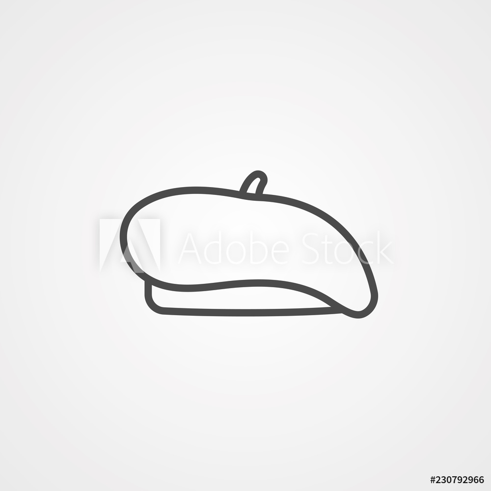 1000x1000 Photo Art Print Beret Vector Icon Sign Symbol Europosters