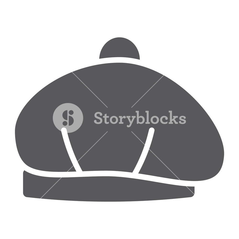 1000x1000 Beret Glyph Icon, Hat And Clothing, Cap Sign, Vector Graphics