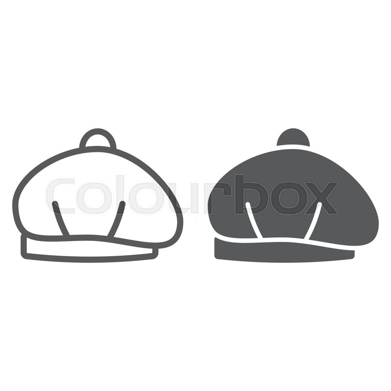 800x800 Beret Line And Glyph Icon, Hat And Stock Vector Colourbox