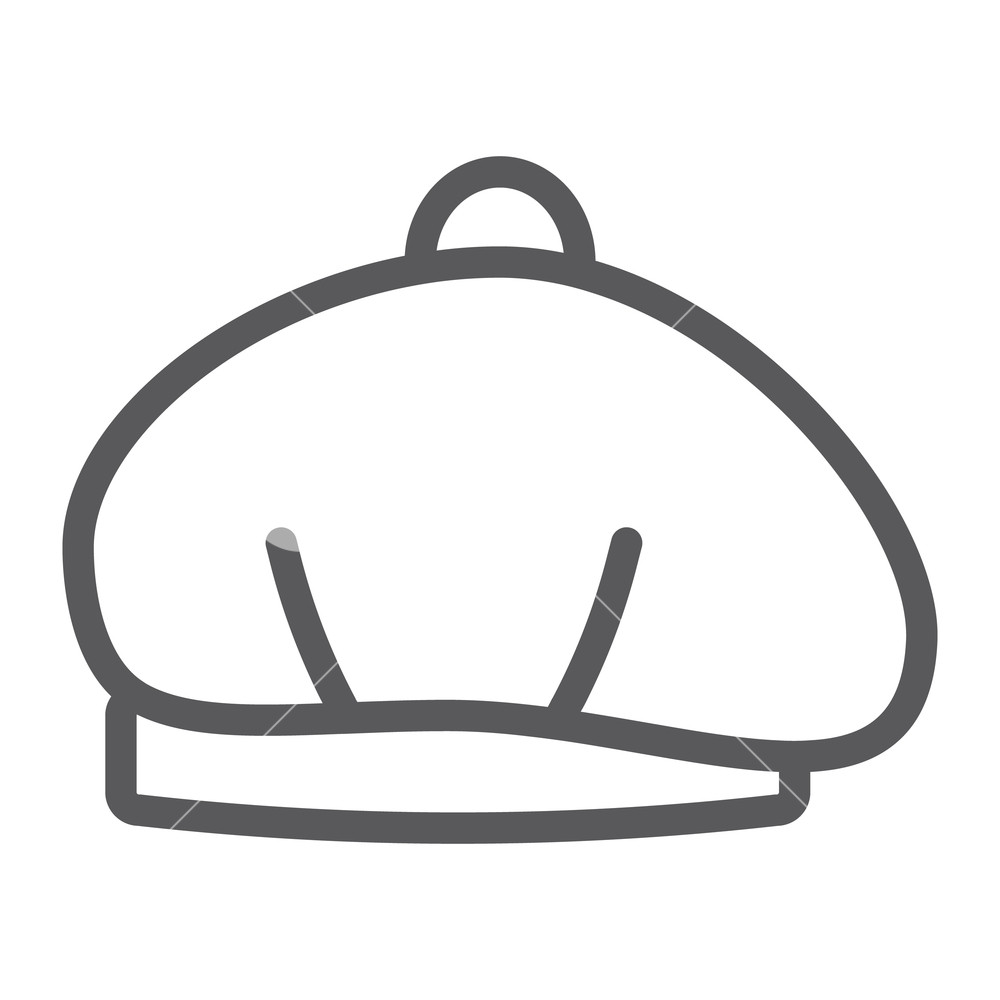 1000x1000 Beret Line Icon, Hat And Clothing, Cap Sign, Vector Graphics