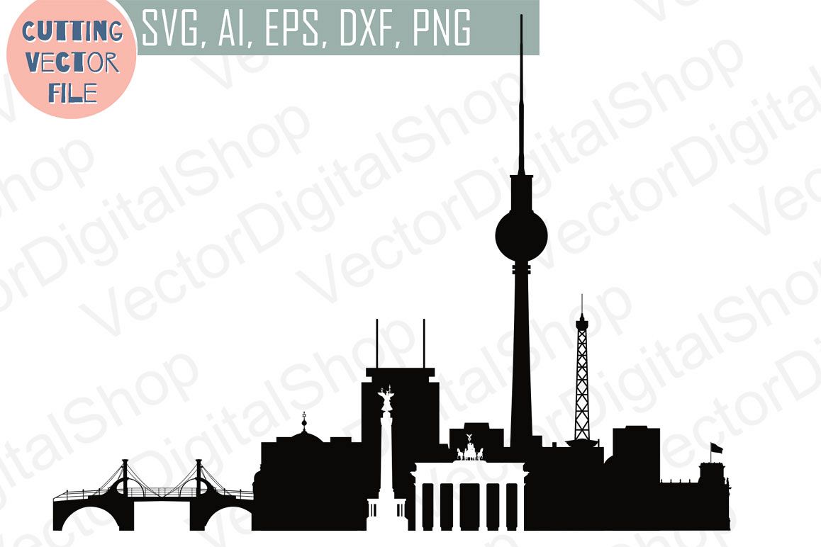 1158x772 Berlin Skyline Vector, Germany Png, Dwg, Cdr