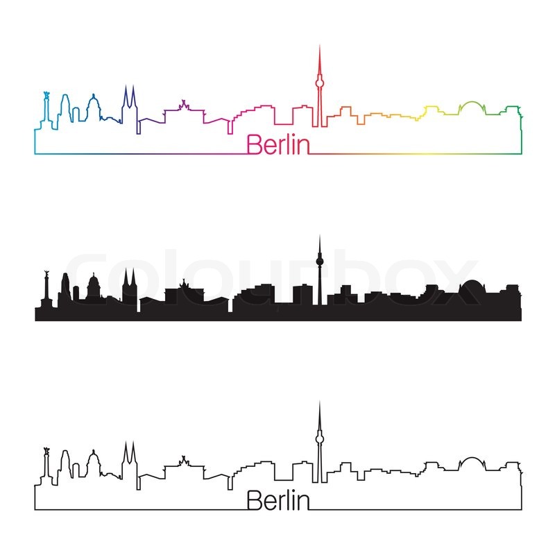 800x800 Berlin Skyline Linear Style With Stock Vector Colourbox