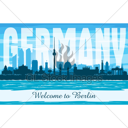500x500 Berlin Germany City Skyline Vector Silhouette Gl Stock Images