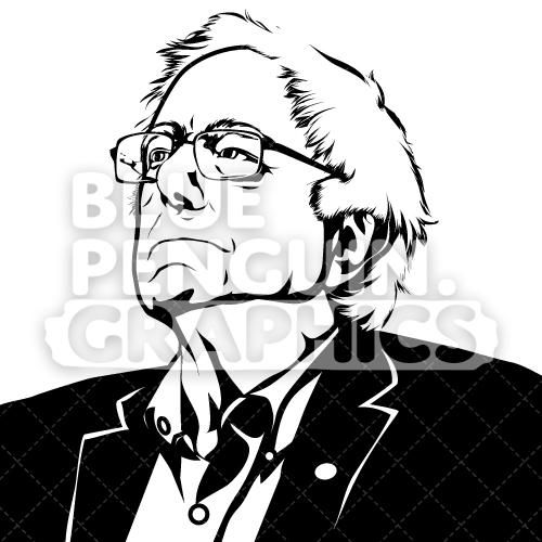 500x500 United States Senator Bernie Sanders Silhouette Silhouettes