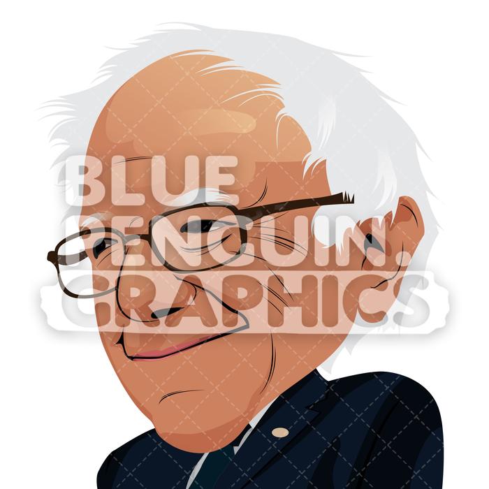 700x700 United States Senator Bernie Sanders Vector Cartoon Clipart