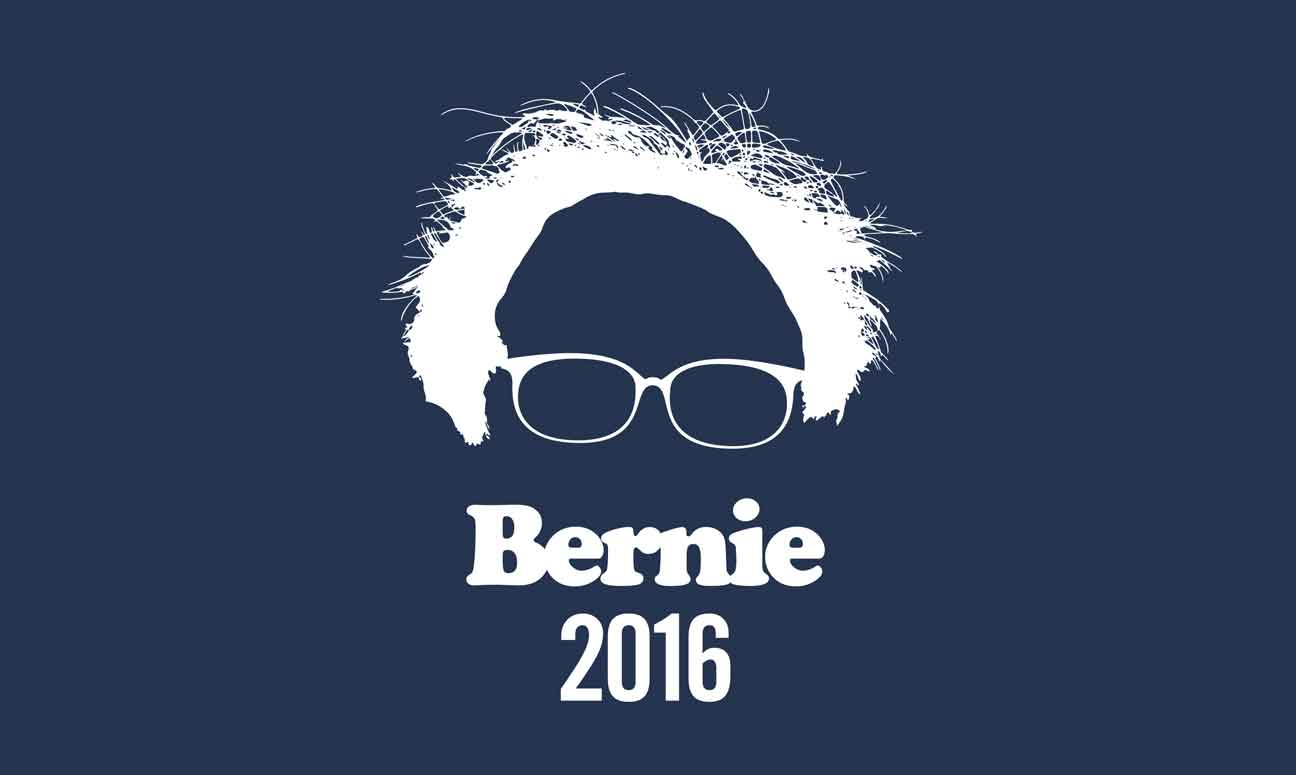 Bernie Sanders Logo Vinyl Decal - 5.5x4.5 Inch White Political Sticker For Cars & Laptops