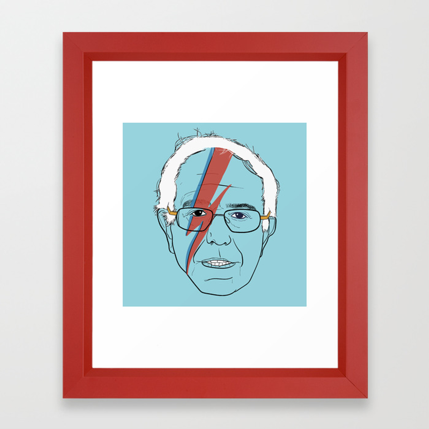 1500x1500 Blue Bernie Sanders Framed Art Print