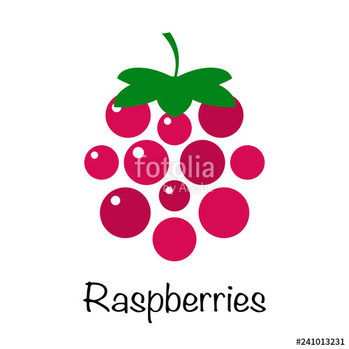 500x500 Raspberry On A White Background Logo Berry Vector Design