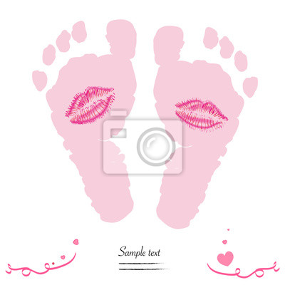 400x400 Pies Imprime Con Beso Vector Llegada Del