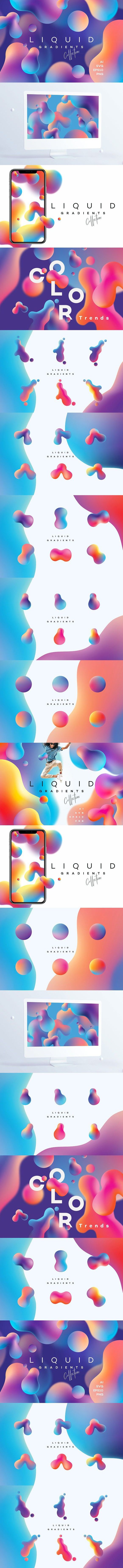 580x7353 Liquid Gradients Collection Best Textures Vector Format