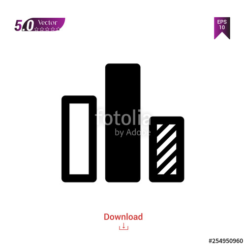 500x500 Outline Bar Chart Icon Isolated On White Background Best Modern