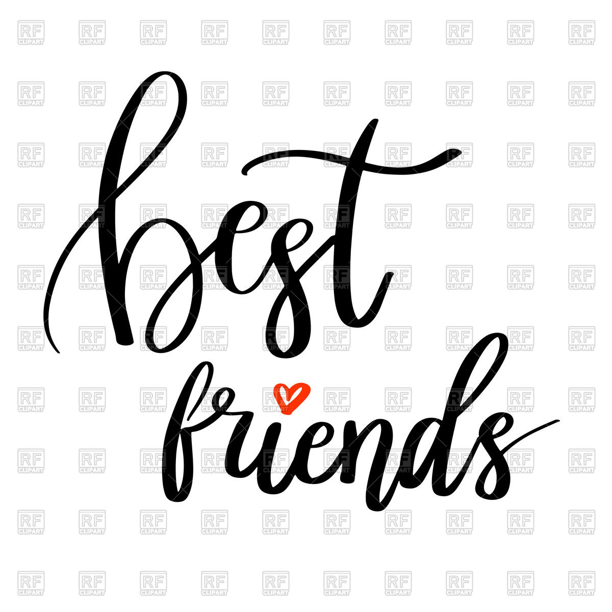 1200x1200 Best Friends Calligraphy Quote Hand Lettering Vector Image