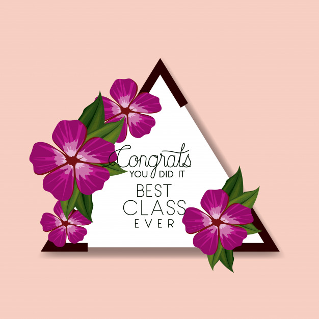 Class Of The Year Triangular And Floral Frame Vector Premium 626x626 Class Of The Year Triangular And Floral Frame Vector Premium