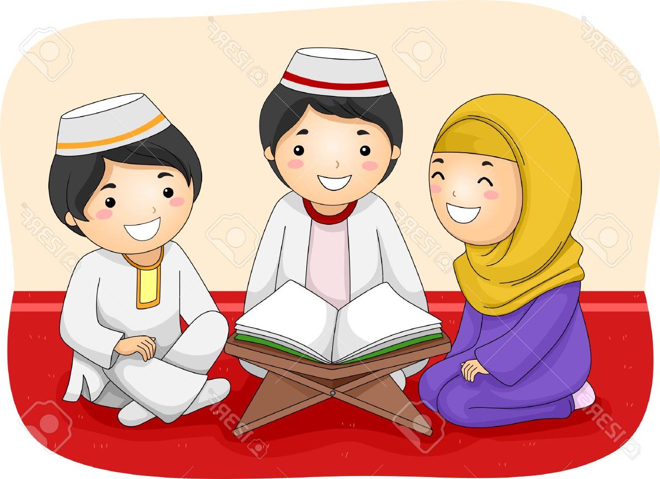 1300x944 Top Cartoon People Reading Quran Vector Pictures Vector Images