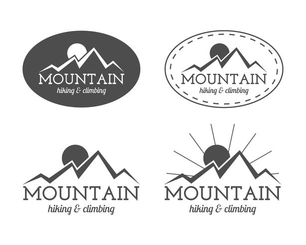 613x490 Set Of Monochrome Mountain Camp Badge, Logo And Label Templates