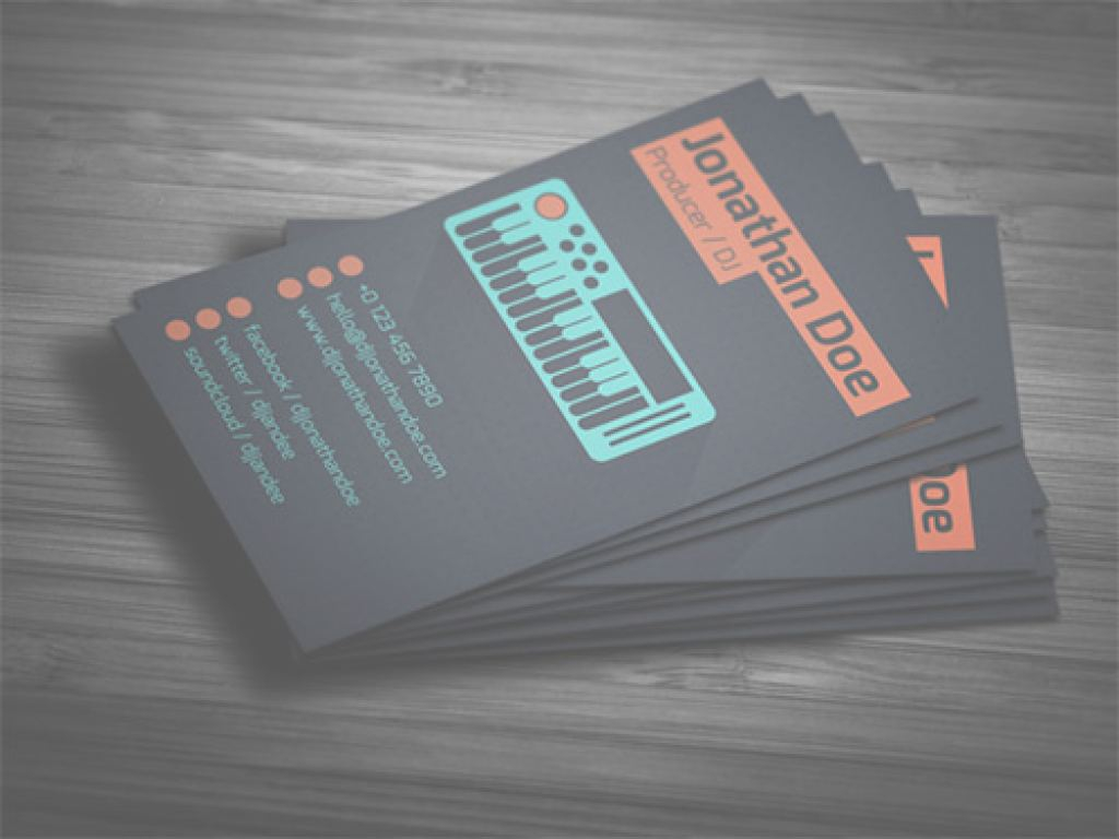 1024x768 Best Dj Business Card Design Visiting Vector Software Professional
