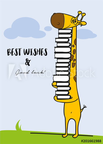 357x500 Clever Giraffe Student Studies Exams Cute Giraffe Holding Books