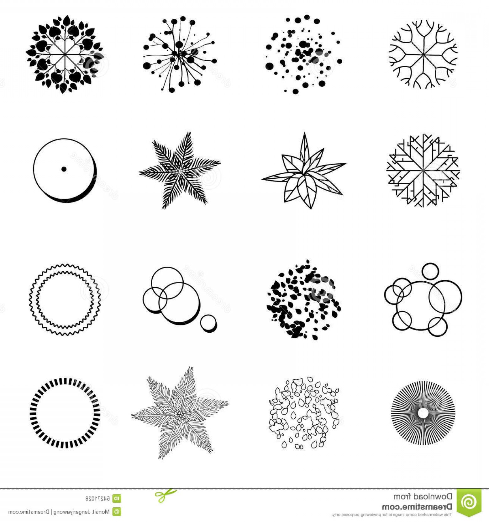 1560x1668 Stock Illustration Trees Top View Landscape Vector Illustration